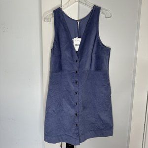 Free People Corduroy Dress Rolling Thunder Blue NWT Size L